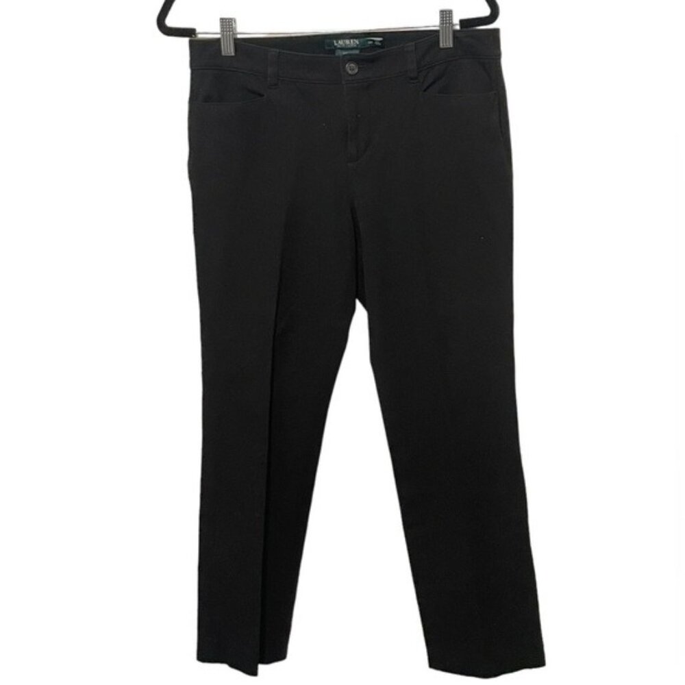 Lauren Ralph Lauren Adelle Womens Black Dress Pants Straight Leg Size 10P